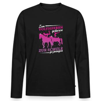 Voltigieren - Männer Premium Bio Langarmshirt - Schwarz - Vorne - Nico (187cm)