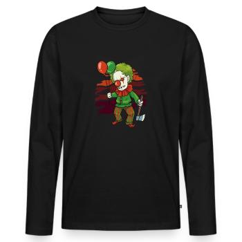 Scary Clown for Horror Fans - Men's Premium Organic Long Sleeve Shirt - black - Front - Nico (187cm)
