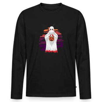 Scary Bloody Ghost for Horror Fans - Men's Premium Organic Long Sleeve Shirt - black - Front - Nico (187cm)