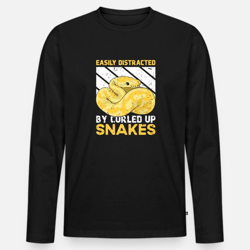 Banana Ball Python Spruch - Männer Premium Bio Langarmshirt - Schwarz