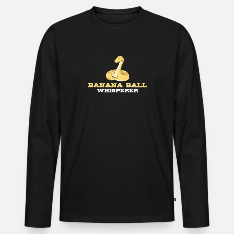 Banana Ball Python Whisperer - Men's Premium Organic Long Sleeve Shirt - black