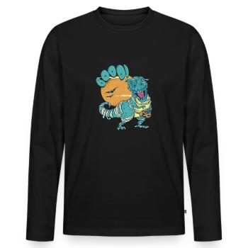 Dinosaur Trex Dino Pumpkins Moon Boys - Men's Premium Organic Long Sleeve Shirt - black - Front - Nico (187cm)