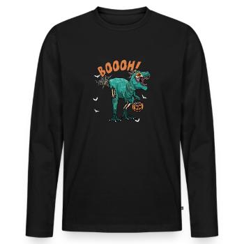 Dinosaur Trex Dino Pumpkins Moon Boys - Men's Premium Organic Long Sleeve Shirt - black - Front - Nico (187cm)
