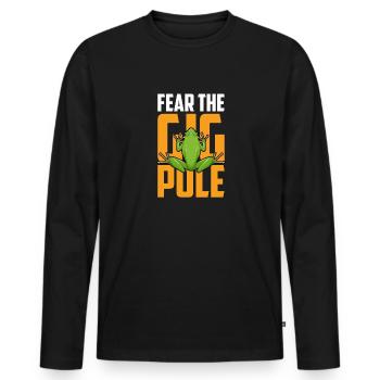 Fear The Gig Pole Frogs Catch Frog Hunters - Men's Premium Organic Long Sleeve Shirt - black - Front - Nico (187cm)