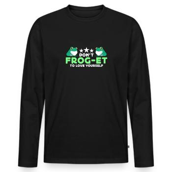 Ne vous aimez pas Frog-Et pour vous aimer Frog Hunter - T-shirt manches longues Premium bio Homme - noir - Devant - Nico (187cm)
