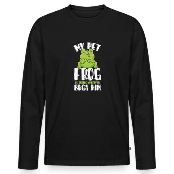 My frog is whatever bugs him - Men's Premium Organic Long Sleeve Shirt - black - Front - Nico (187cm)