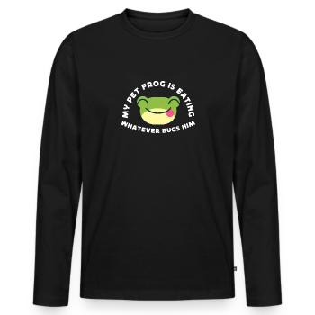 My frog is whatever bugs him - Men's Premium Organic Long Sleeve Shirt - black - Front - Nico (187cm)