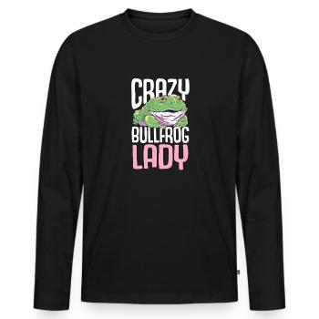 Crazy Bullfrog Lady Frog Hunter - Men's Premium Organic Long Sleeve Shirt - black - Front - Nico (187cm)