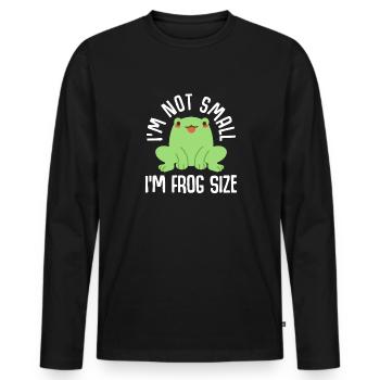 Je ne suis pas petit, je suis de la taille d’une grenouille - T-shirt manches longues Premium bio Homme - noir - Devant - Nico (187cm)