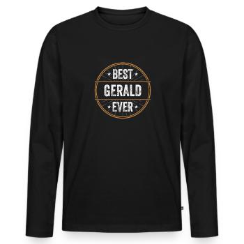 Best Gerald Ever First Name Name Gift - Men's Premium Organic Long Sleeve Shirt - black - Front - Nico (187cm)
