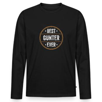 Meilleur cadeau de prénom Gunter Ever - T-shirt manches longues Premium bio Homme - noir - Devant - Nico (187cm)