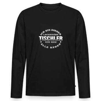 Tischler - Männer Premium Bio Langarmshirt - Schwarz - Vorne - Nico (187cm)