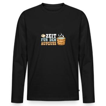 Sauna Schwitz Aufguss Saunakilt Bademantel - Männer Premium Bio Langarmshirt - Schwarz - Vorne - Nico (187cm)