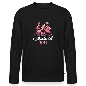 Flamingo Junggesellenabschied Frauen jga Saufen - Männer Premium Bio Langarmshirt - Schwarz - Vorne - Nico (187cm)