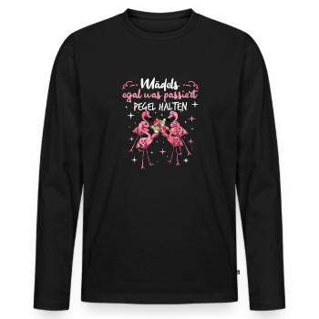 Flamingo Junggesellenabschied Frauen jga Saufen - Männer Premium Bio Langarmshirt - Schwarz - Vorne - Nico (187cm)