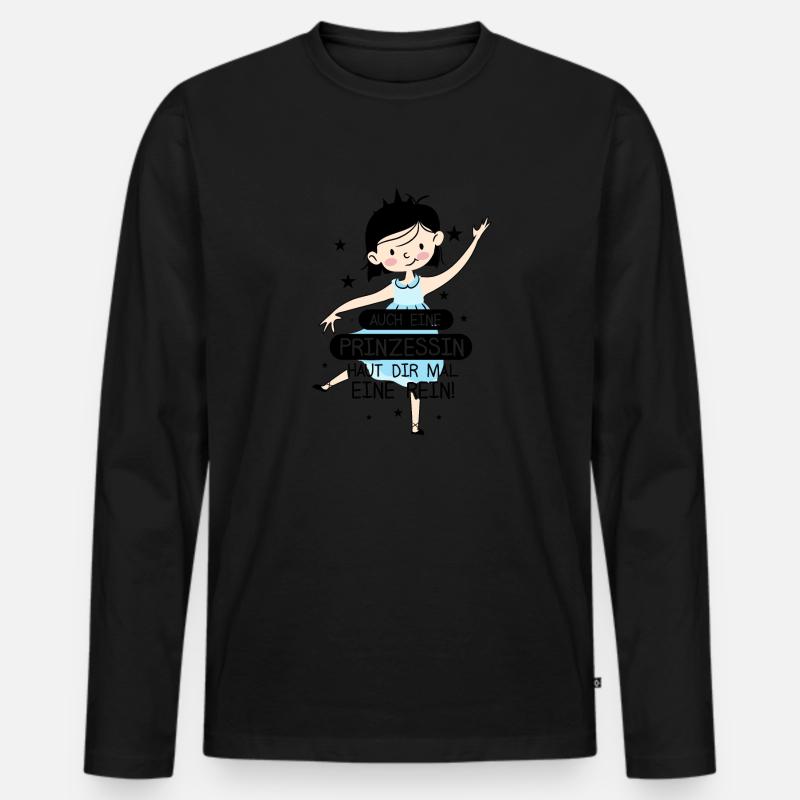 Auch Eine Prinzessin Haut Dir Mal Eine Rein - Männer Premium Bio Langarmshirt - Schwarz