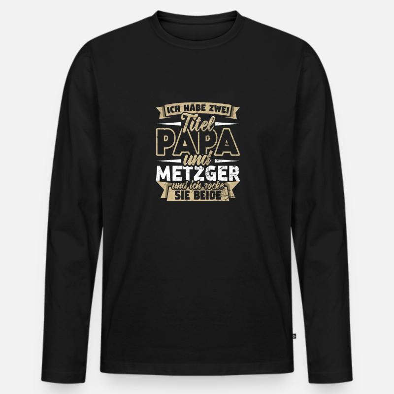 Metzger - Männer Premium Bio Langarmshirt - Schwarz