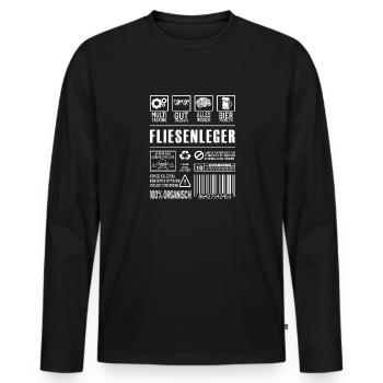 Fliesenleger Lustiger Beruf Spruch Mosaikleger - Männer Premium Bio Langarmshirt - Schwarz - Vorne - Nico (187cm)