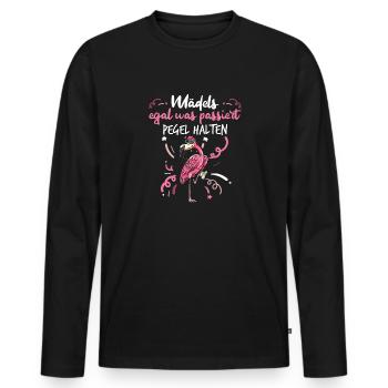 Flamingo Junggesellenabschied Frauen jga Saufen - Männer Premium Bio Langarmshirt - Schwarz - Vorne - Nico (187cm)