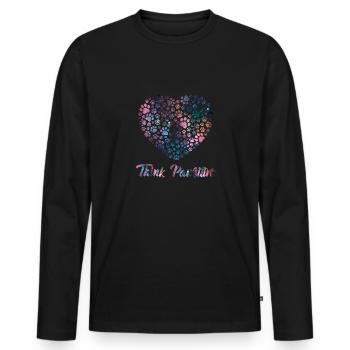 Think Positive ( Pawsitiv ) Dog Heart - Dictons pour chiens - T-shirt manches longues Premium bio Homme - noir - Devant - Nico (187cm)