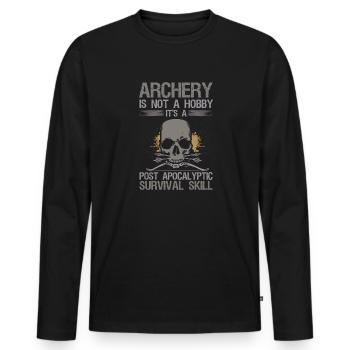 Le tir à l’arc n’est pas une chasse au passe-temps à long terme - T-shirt manches longues Premium bio Homme - noir - Devant - Nico (187cm)