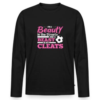 Ich Bin Eine Schönheit Auf Den Straßen Und Ein - Männer Premium Bio Langarmshirt - Schwarz - Vorne - Nico (187cm)
