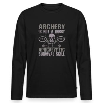 Le tir à l’arc n’est pas une chasse au passe-temps à long terme - T-shirt manches longues Premium bio Homme - noir - Devant - Nico (187cm)