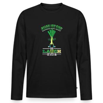 Lauch Kostüm Bodybuilding Satire Gym Jga - Männer Premium Bio Langarmshirt - Schwarz - Vorne - Nico (187cm)