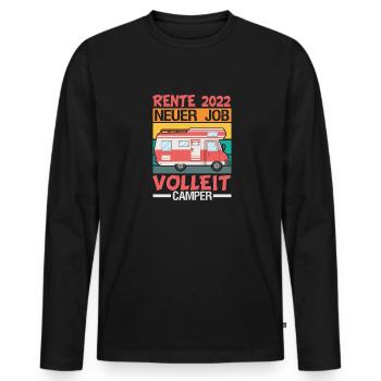 Rente 2022 Renteneintritt Camping Camper - Männer Premium Bio Langarmshirt - Schwarz - Vorne - Nico (187cm)