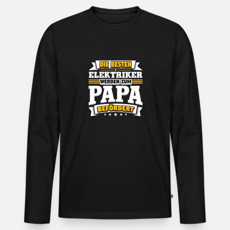 Elektriker - Männer Premium Bio Langarmshirt - Schwarz