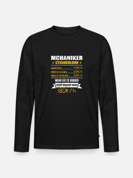 Mechaniker - Männer Premium Bio Langarmshirt - Schwarz