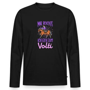 Voltigieren - Männer Premium Bio Langarmshirt - Schwarz - Vorne - Nico (187cm)