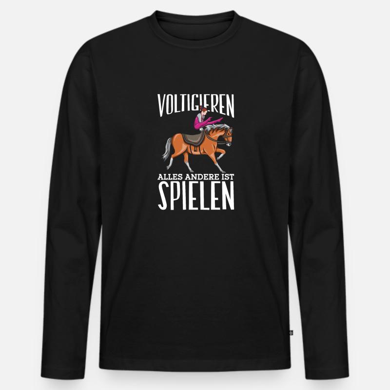 Voltigieren - Männer Premium Bio Langarmshirt - Schwarz