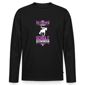 Voltigieren - Männer Premium Bio Langarmshirt - Schwarz - Vorne - Nico (187cm)