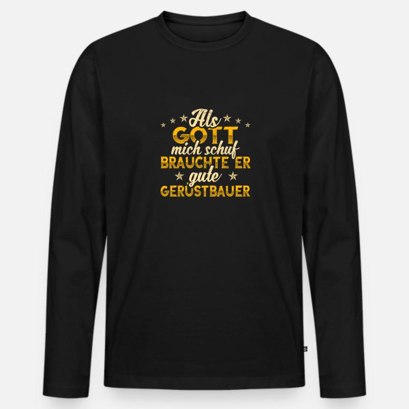 Gerüstbauer - Männer Premium Bio Langarmshirt - Schwarz