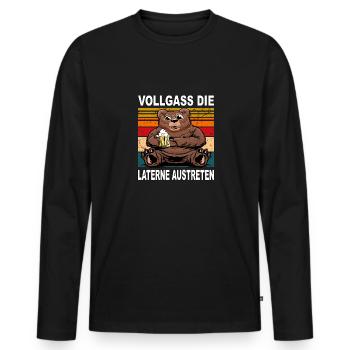 Vollgass die Laterne Austreten Humor Trinkspruch - Männer Premium Bio Langarmshirt - Schwarz - Vorne - Nico (187cm)