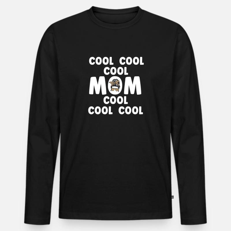 Cool Mom - Männer Premium Bio Langarmshirt - Schwarz