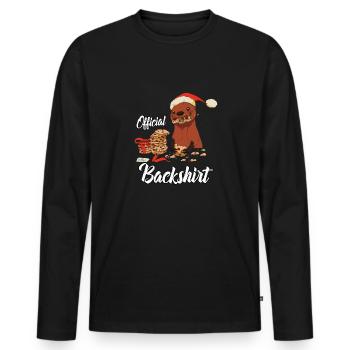 Chemise de cuisson officielle Biscuits de Cuisson de Noël - T-shirt manches longues Premium bio Homme - noir - Devant - Nico (187cm)