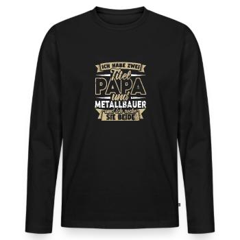 Metallbauer - Männer Premium Bio Langarmshirt - Schwarz - Vorne - Nico (187cm)