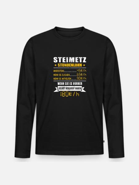 Steinmetz - Männer Premium Bio Langarmshirt - Schwarz