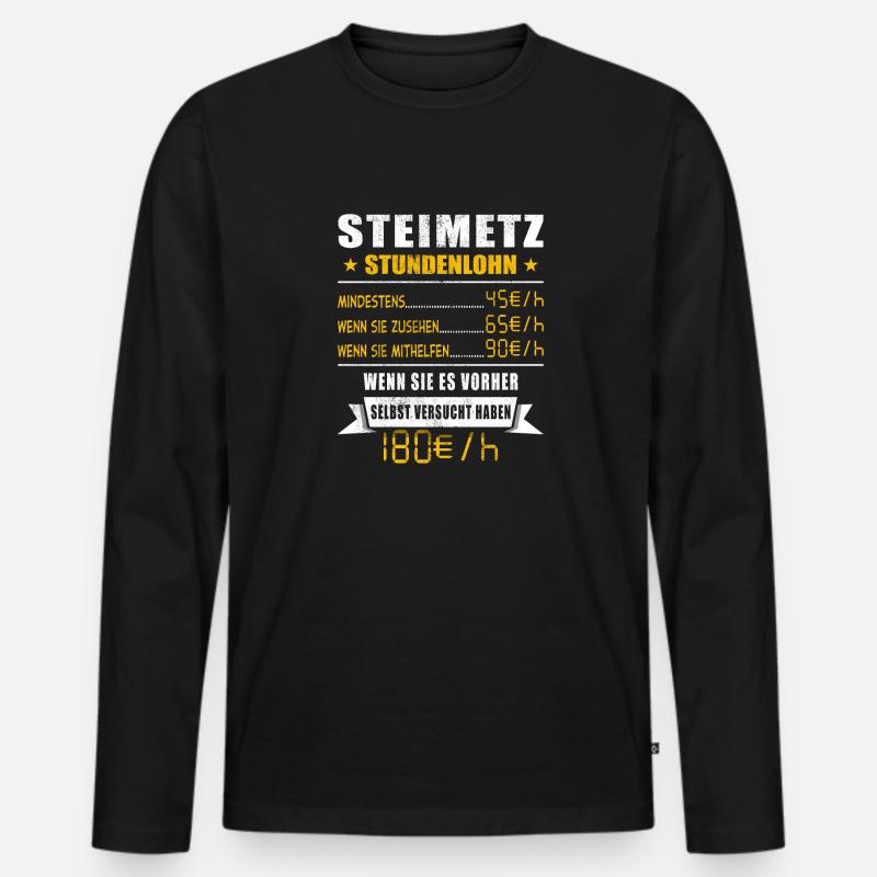 Steinmetz - Männer Premium Bio Langarmshirt - Schwarz