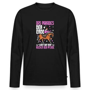 Voltigieren - Männer Premium Bio Langarmshirt - Schwarz - Vorne - Nico (187cm)