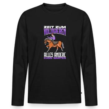Voltigieren - Männer Premium Bio Langarmshirt - Schwarz - Vorne - Nico (187cm)