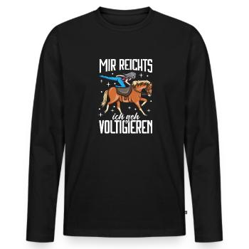 Voltigieren - Männer Premium Bio Langarmshirt - Schwarz - Vorne - Nico (187cm)