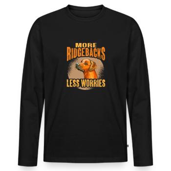Rhodesian Ridgeback Dog - Men's Premium Organic Long Sleeve Shirt - black - Front - Nico (187cm)