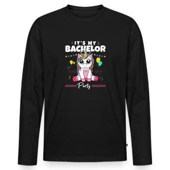 It's My Bachelor Party For Men Naughty Funny Groom - Männer Premium Bio Langarmshirt - Schwarz - Vorne - Nico (187cm)