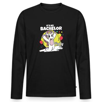 It's My Bachelor Party For Groom Naughty Funny Men - Männer Premium Bio Langarmshirt - Schwarz - Vorne - Nico (187cm)