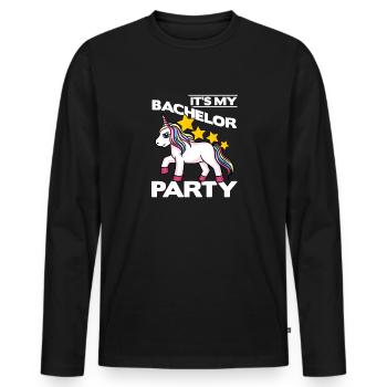 It's My Bachelor Party For Groom Naughty Funny Men - Männer Premium Bio Langarmshirt - Schwarz - Vorne - Nico (187cm)