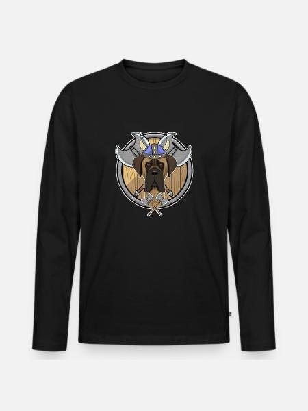 Mastiff I Valhalla I Viking - Men's Premium Organic Long Sleeve Shirt - black