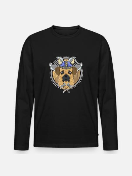 Puggle I Valhalla I Viking - Men's Premium Organic Long Sleeve Shirt - black